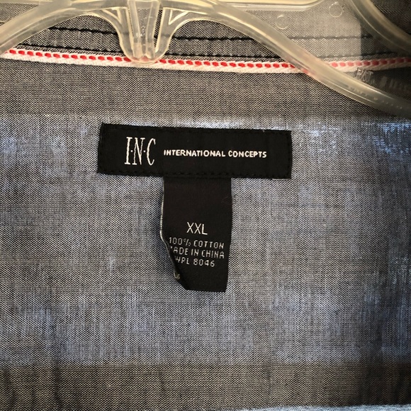 Mens XXL INC Casual Button Down long sleeve shirt - Picture 4 of 4